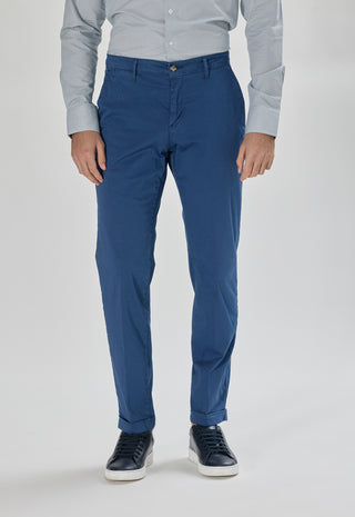 Pantalone Chino in Cotone Stretch|Colore:Indaco