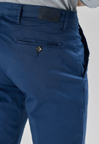 Pantalone Chino in Cotone Stretch|Colore:Indaco