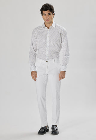 Pantalone Chino in Cotone Stretch|Colore:Bianco