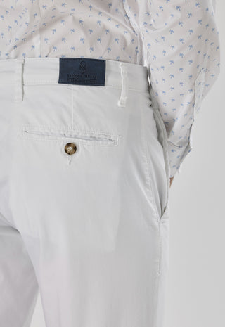 Pantalone Chino in Cotone Stretch|Colore:Bianco