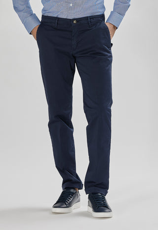 Pantalone Chino in Cotone Stretch|Colore:Blu