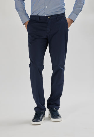 Pantalone Chino in Cotone Stretch|Colore:Blu