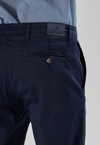 Pantalone Chino in Cotone Stretch|Colore:Blu