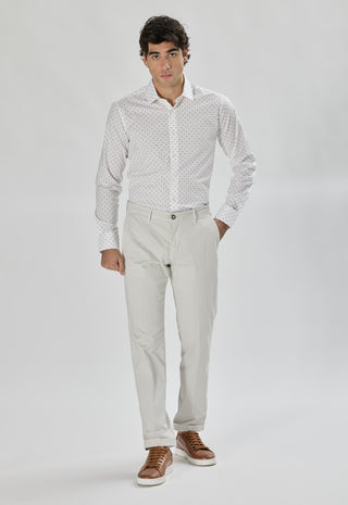 Pantalone Chino in Cotone Stretch|Colore:Ghiaccio