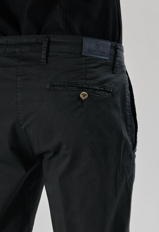 Pantalone Chino in Cotone Stretch|Colore:Nero