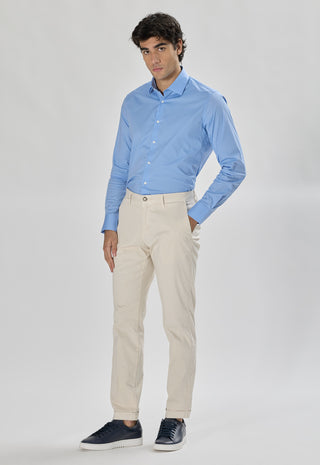 Pantalone Chino in Cotone Stretch|Colore:Sabbia