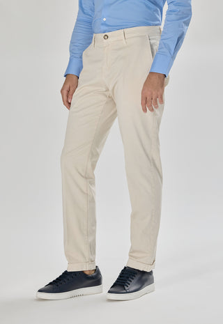 Pantalone Chino in Cotone Stretch|Colore:Sabbia