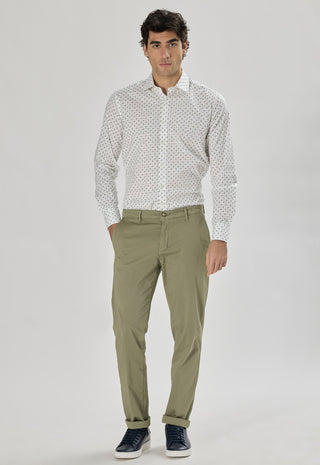 Pantalone Chino in Cotone Stretch|Colore:Salvia