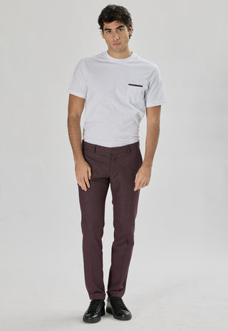 Pantalone Misto Lino|Colore:Bordeaux