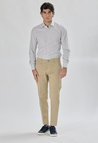Pantalone Tasca America Raso con Piega|Colore:Beige