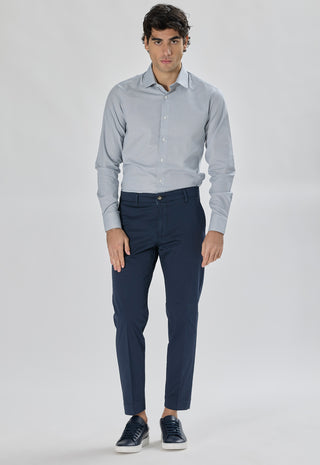 Pantalone Tasca America Raso con Piega|Colore:Blu