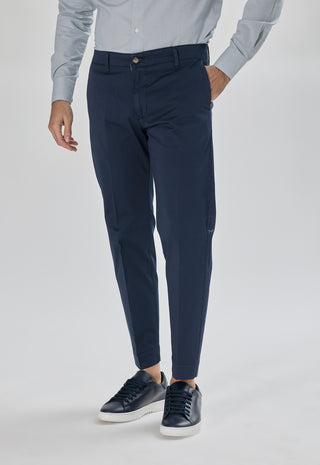 Pantalone Tasca America Raso con Piega|Colore:Blu