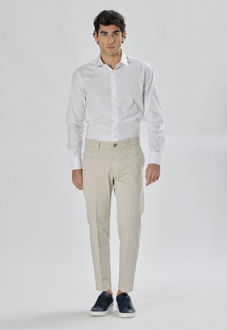 Pantalone Tasca America Raso con Piega|Colore:Sabbia