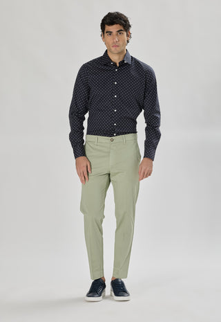 Pantalone Tasca America Raso con Piega|Colore:Salvia