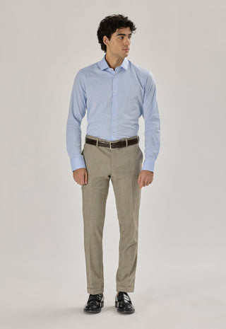 Camicia Uomo Twill  Regular Fit con Collo Classico|Colore:Azzurro