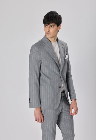 Giacca Gessata Monopetto|Colore:Grigio