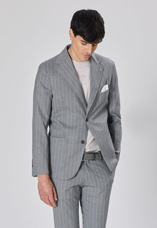 Giacca Gessata Monopetto|Colore:Grigio