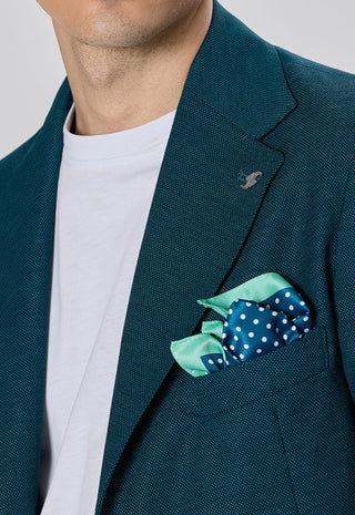 Giacca Tasche a Toppe Misto Lino|Colore:Ottanio