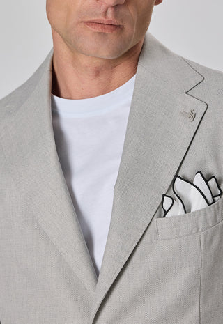 Giacca Tasche a Toppe Misto Lino|Colore:Perla