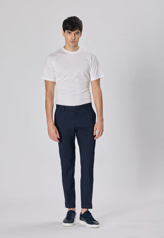 Pantalone Gessato |Colore:Blu