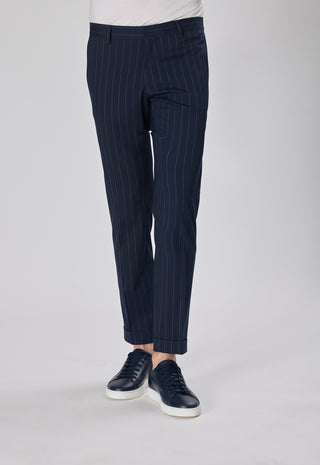 Pantalone Gessato |Colore:Blu