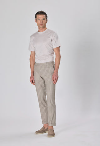 Pantalone Gessato |Colore:Fango
