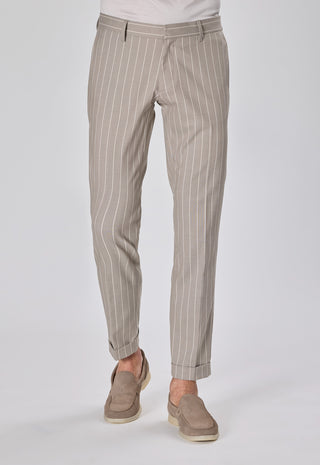 Pantalone Gessato |Colore:Fango