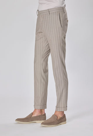 Pantalone Gessato |Colore:Fango