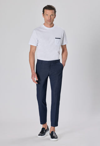 Pantalone Misto Lino|Colore:Blu