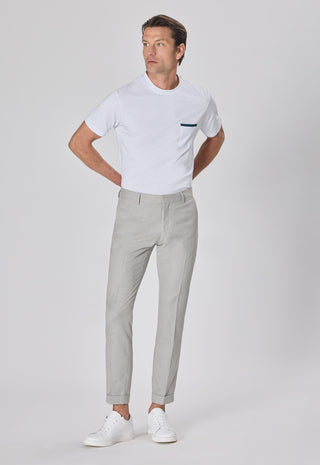 Pantalone Misto Lino|Colore:Perla