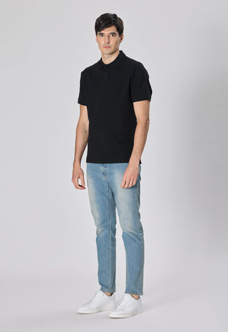 Polo Piquet 100% Cotone|Colore:Nero