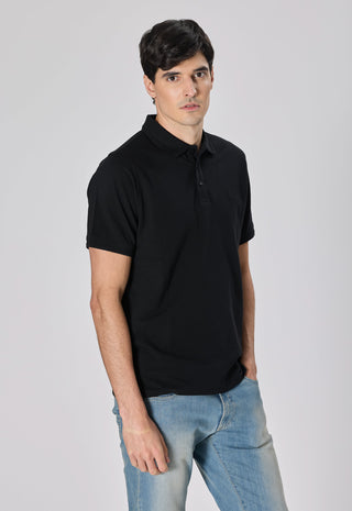 Polo Piquet 100% Cotone|Colore:Nero