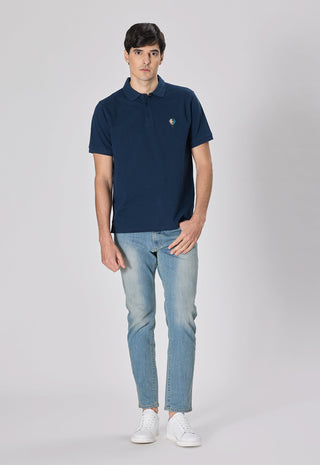 Polo Piquet di Cotone con Ricamo Logo|Colore:Dark blu