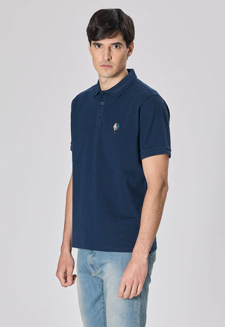 Polo Piquet di Cotone con Ricamo Logo|Colore:Dark blu