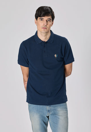 Polo Piquet di Cotone con Ricamo Logo|Colore:Dark blu