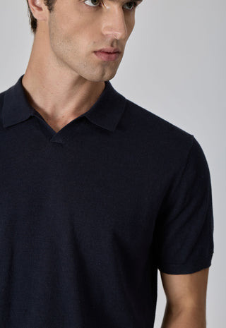 T-Shirt Misto Lino Collo Derby