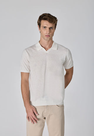 T-Shirt Misto Lino Collo Derby
