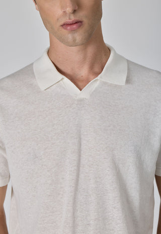 T-Shirt Misto Lino Collo Derby