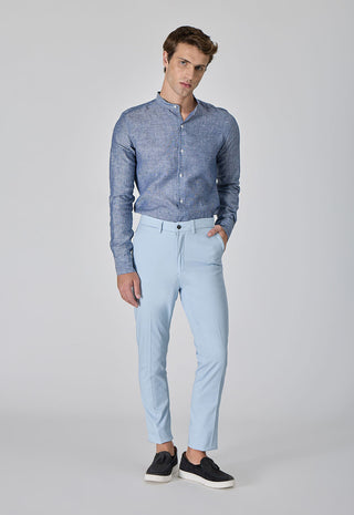 Pantalone Skinny Fit in Cotone Stretch|Colore:Celeste 1