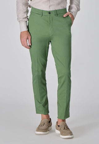 Pantalone Skinny Fit in Cotone Stretch|Colore:Verde