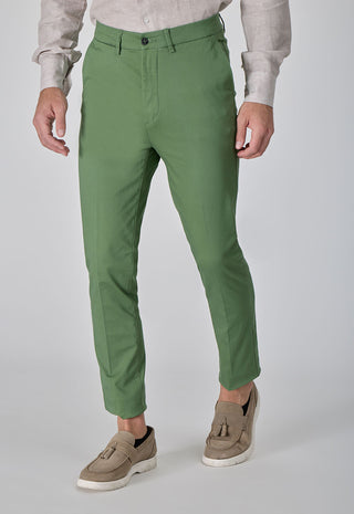 Pantalone Skinny Fit in Cotone Stretch|Colore:Verde