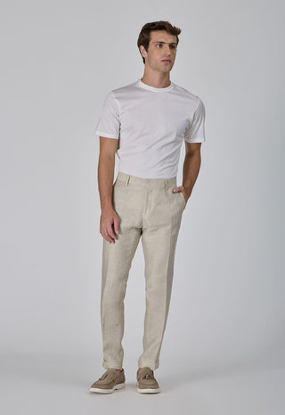 Pantalone Elegante Slim Fit 100% Lino Délavé