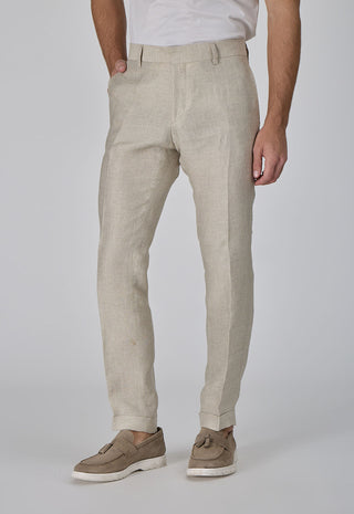 Pantalone Elegante Slim Fit 100% Lino Délavé