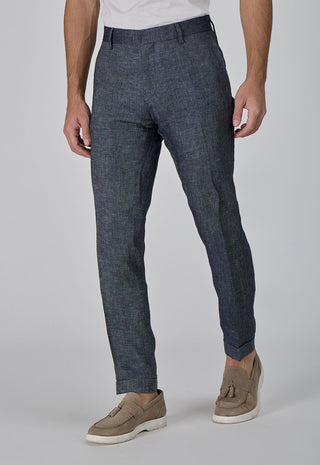 Pantalone Elegante Slim Fit 100% Lino Délavé