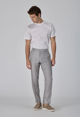 Pantalone Elegante Slim Fit 100% Lino Délavé