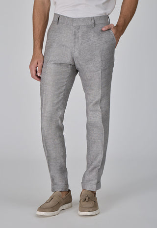 Pantalone Elegante Slim Fit 100% Lino Délavé