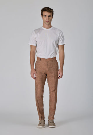 Pantalone Elegante Slim Fit 100% Lino Délavé
