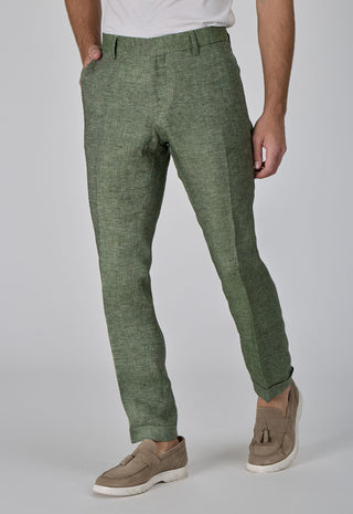 Pantalone Elegante Slim Fit 100% Lino Délavé