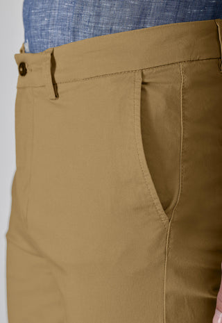 Pantalone Skinny Fit in Cotone Stretch|Colore:Beige