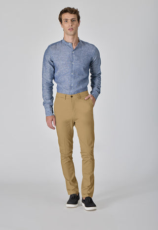 Pantalone Skinny Fit in Cotone Stretch|Colore:Beige